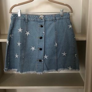 Star denim skirt